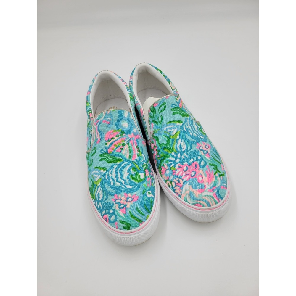Lilly Pulitzer Women's Julie Comfort Sneaker Slip On Canvas Sz 7.5